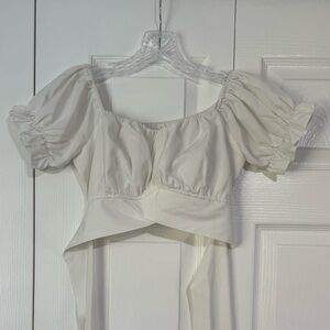 White Puff sleeve croptop